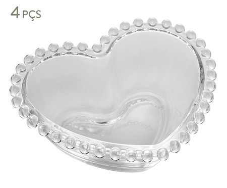 Jogo de Bowls Coração em Cristal Pearl - Transparente | WestwingNow