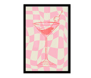 Quadro Dry Martini Pink A2 com Moldura Preta | WestwingNow