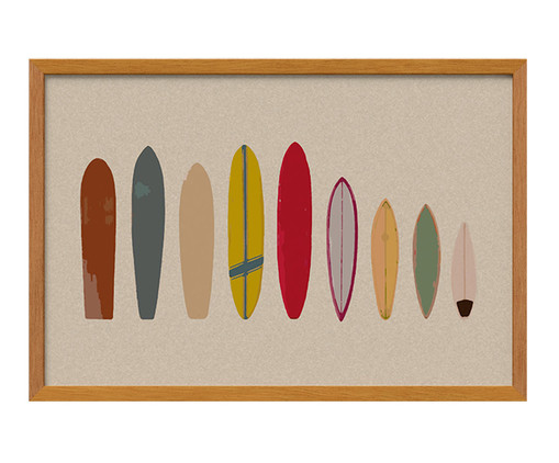 Quadro Pranchas de Surf A3 com Moldura em Madeira, Colorido | WestwingNow