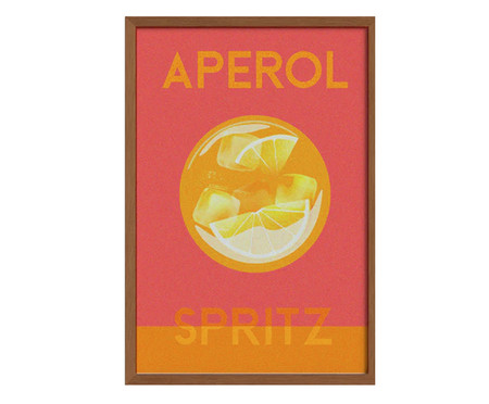 Quadro Aperol Pixel A2 com Moldura em Madeira