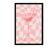 Quadro Dry Martini Pink A3 com Moldura Preta | WestwingNow