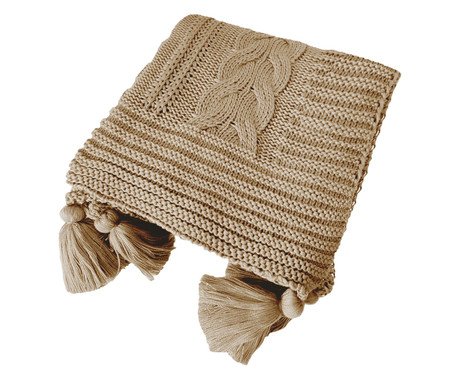 Manta Peseira Trançada com Tassel Castor