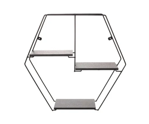 Estante de Parede Aggo Olive Preta - 48X46X16cm, Preto | WestwingNow