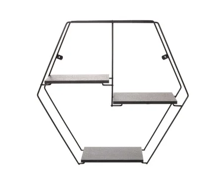 Estante de Parede Aggo Olive Preta - 48X46X16cm