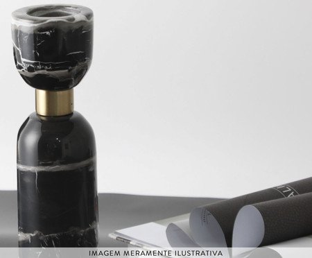 Castiçal Mármore Cinza | Westwing