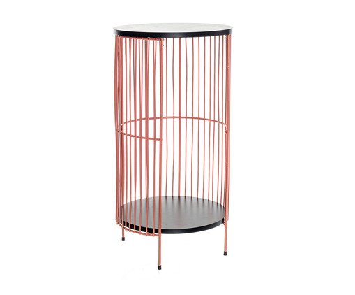 Mesa de Cabeceira Chicago - Acobreada e Preta, Preto, Cobre | WestwingNow