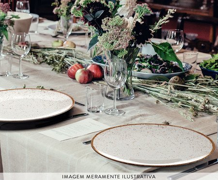 Jogo de Pratos em Porcelana Rústico Marrom | Westwing