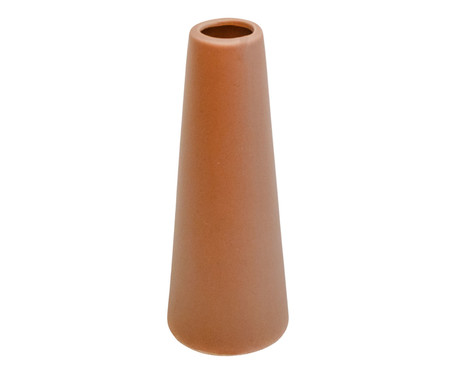 Vaso em Porcelana Cone Marrom