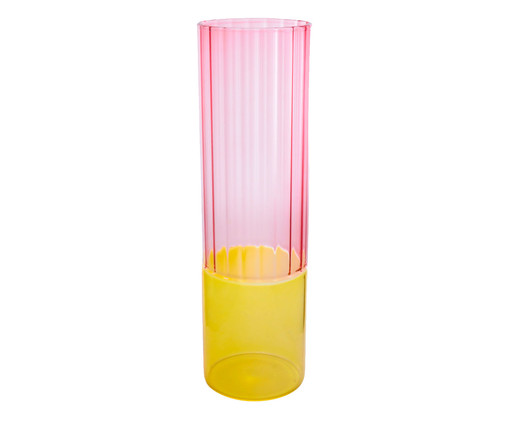 Vaso Dual Color Amarelo e Rosa, Madeira | WestwingNow