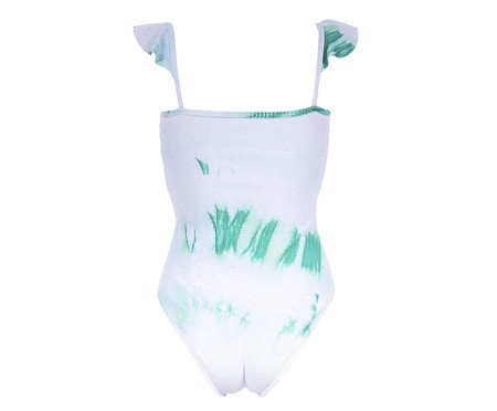 Body Banana Rosa Babados Afrodite Verde e Branco | Westwing