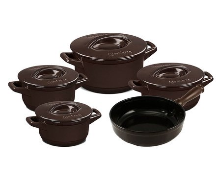 Conjunto de Panelas Cerâmicas Duo+ Smart Chocolate