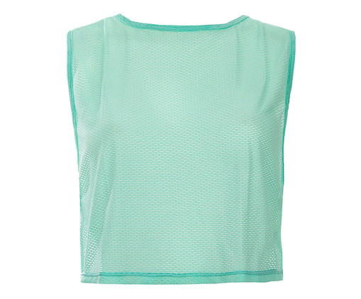 Regata Cropped Cavada Tela Verde Água com Proteção UV50+, Verde | WestwingNow