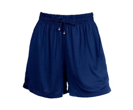 Short Esportivo Banana Rosa Dry Fit Azul Marinho