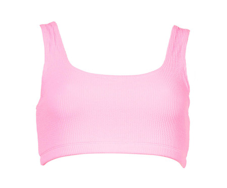 Top Esportivo Reto Beach Tennis Texturizado Rosa Barbie