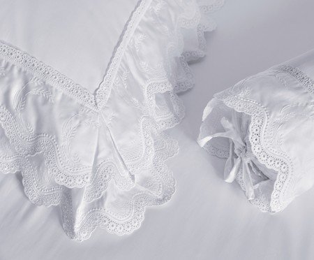 Fronha Romanza Branco 300 Fios | Westwing