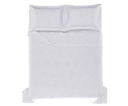 Jogo de Cobre-Leito Bordado Palma Branco 300 Fios | Westwing