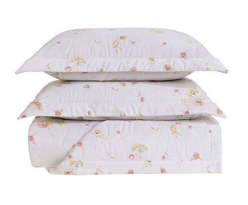 Jogo de Cobre-Leito Estampado Infiorata 300 Fios, Branco | WestwingNow