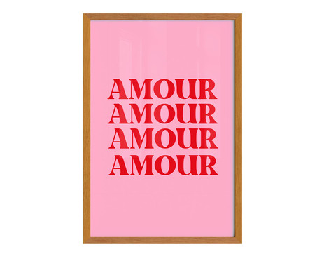 Quadro Amour A3 com Moldura em Madeira