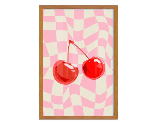 Quadro Cherry A3 com Moldura em Madeira, Rosa | WestwingNow