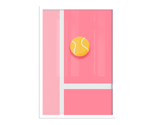 Quadro Pink Tennis A3 com Moldura Branca, Rosa | WestwingNow