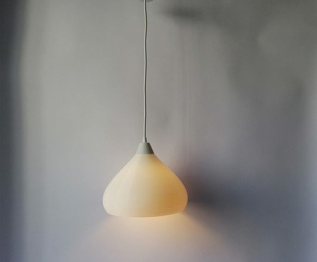 Pendente Vapor Grande com Cabo Branco e Cúpula Branca | Westwing