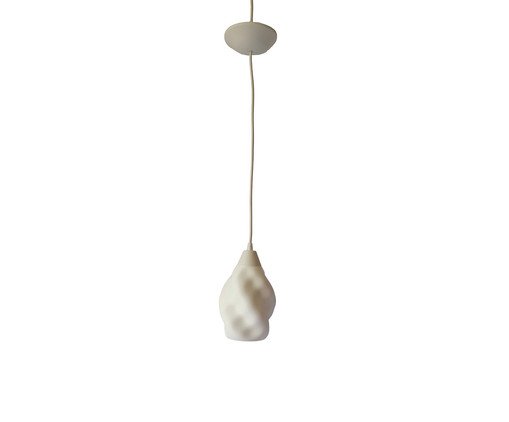 Pendente Amasso Pequeno com Cabo Branco e Cúpula Branca, white | WestwingNow