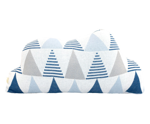 Almofada em Tricô Nuvem Thomas - Azul e branco, Azul e branco | WestwingNow