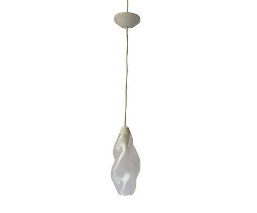 Pendente Amasso Médio com Cabo Branco e Cúpula Translúcida, white | WestwingNow