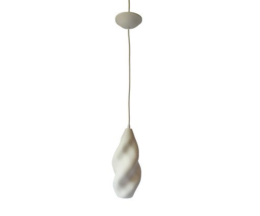 Pendente Amasso Médio com Cabo Branco e Cúpula Branca, white | WestwingNow