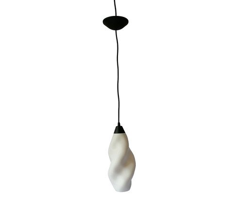 Pendente Amasso Médio com Cabo Preto e Cúpula Branca, black | WestwingNow