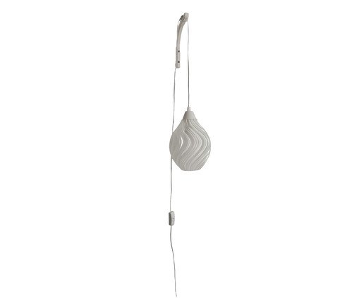 Arandela Fluxus Médio com Cabo Branco e Cúpula Translúcida, white | WestwingNow