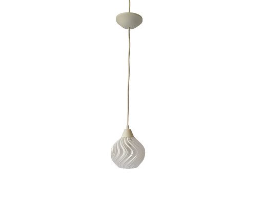 Pendente Fluxus Pequeno com Cabo Branco e Cúpula Translúcida, white | WestwingNow