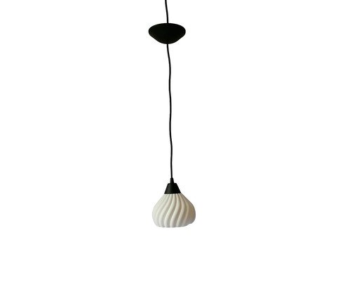 Pendente Partes Pequeno com Cabo Preto e Cúpula Branca, black | WestwingNow