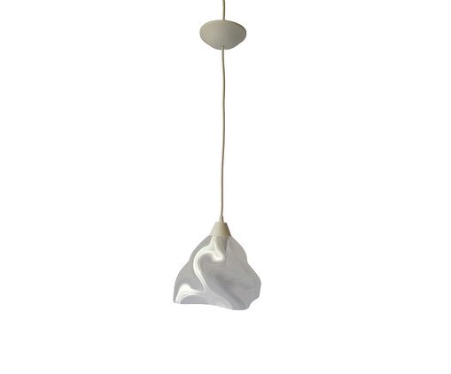 Pendente Amasso Grande com Cabo Branco e Cúpula Translúcida, white | WestwingNow