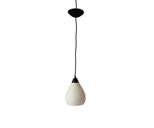 Pendente Vapor Pequeno com Cabo Preto e Cúpula Branca, black | WestwingNow