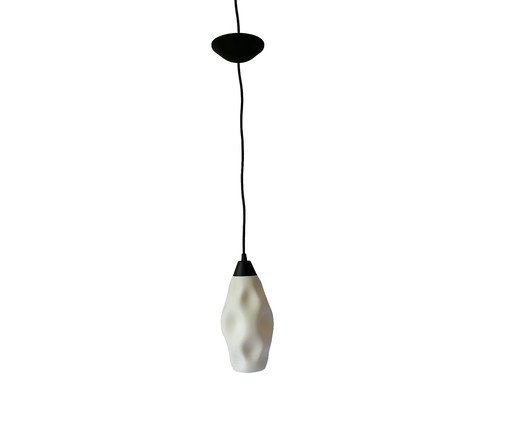 Pendente Amasso IV com Cabo Preto e Cúpula Branca, black | WestwingNow