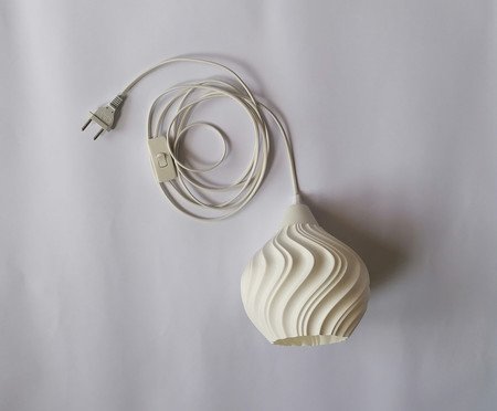 Arandela Fluxus Pequeno com Cabo Branco e Cúpula Branca | Westwing