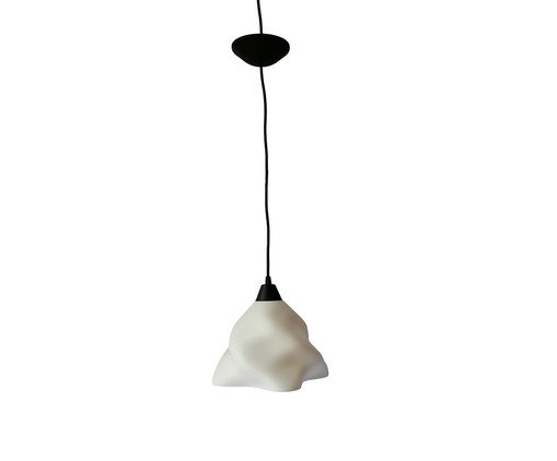 Pendente Amasso Grande com Cabo Preto e Cúpula Branca, black | WestwingNow