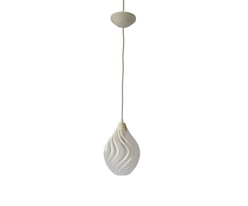 Pendente Fluxus Médio com Cabo Branco e Cúpula Translúcida, white | WestwingNow