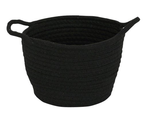 Cesto Round Gist Cotton Black, Preto | WestwingNow