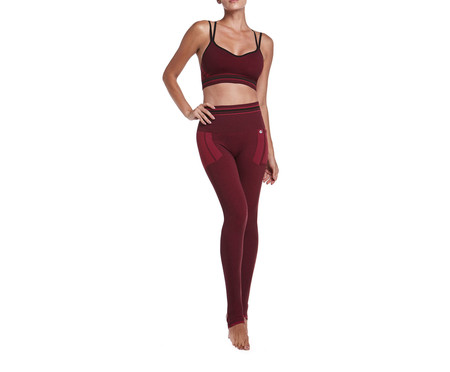 Calça Legging Fitness Stripes Cereja