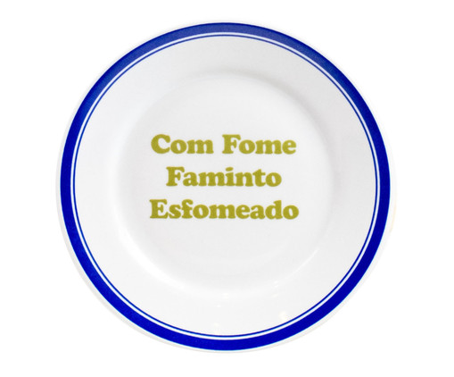 Prato Porcelana com Fome, Faminto, Esfomeado, Colorido | WestwingNow