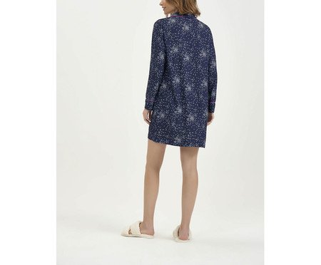 Dress Manga Longa com Abertura Azul | Westwing