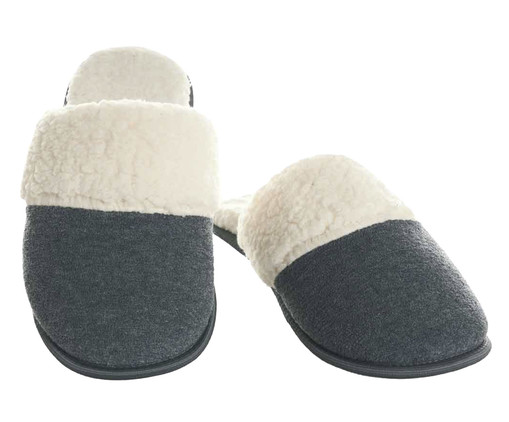 Pantufa Feminina Cinza e Branco, Cinza | WestwingNow