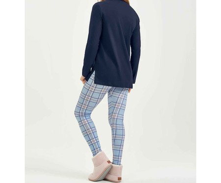 Pijama Manga Longa com Legging Azul | Westwing