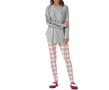 Pijama l Manga Longa Com Legging Cinza | WestwingNow