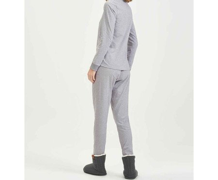 Pijama Manga Longa Follow Your Dreams Cinza | Westwing