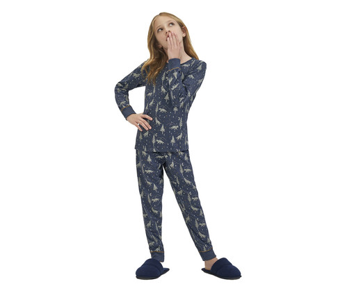 Pijama Manga Longa Infantil Lobos Azul, Azul | WestwingNow