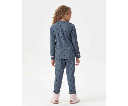 Pijama Manga Longa Infantil Azul e Preto | WestwingNow