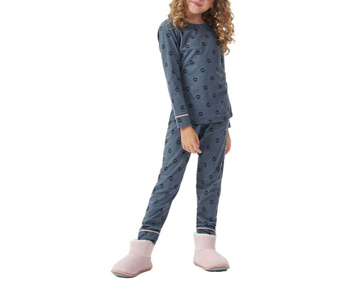 Pijama Manga Longa Infantil Azul e Preto, Azul | WestwingNow